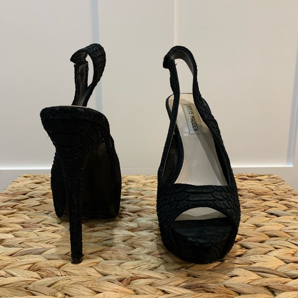 Sling back, textured, black, stiletto - Picture 5 of 5